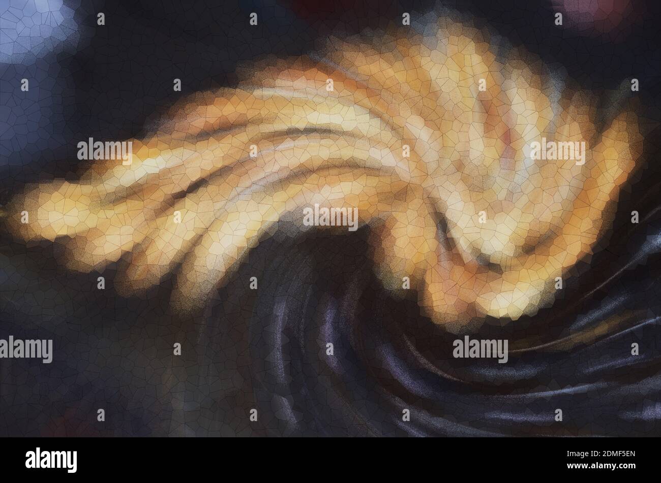 Illustration d'un arrière-plan en mosaïque spirale avec un mélange de noir et marron Banque D'Images