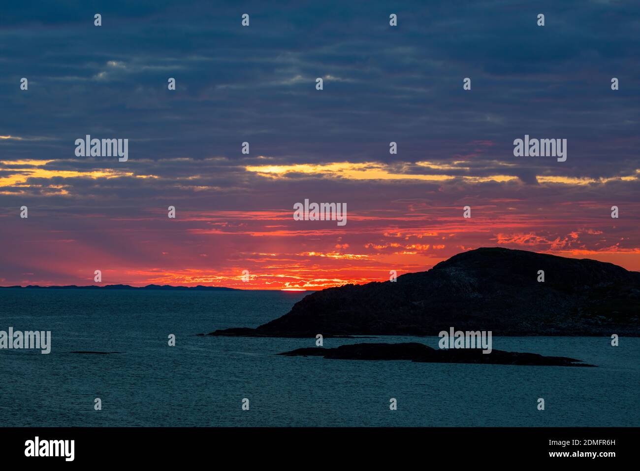 Soleil de point de garnison, batterie Fogo, l'île Fogo, à Terre-Neuve et Labrador Banque D'Images