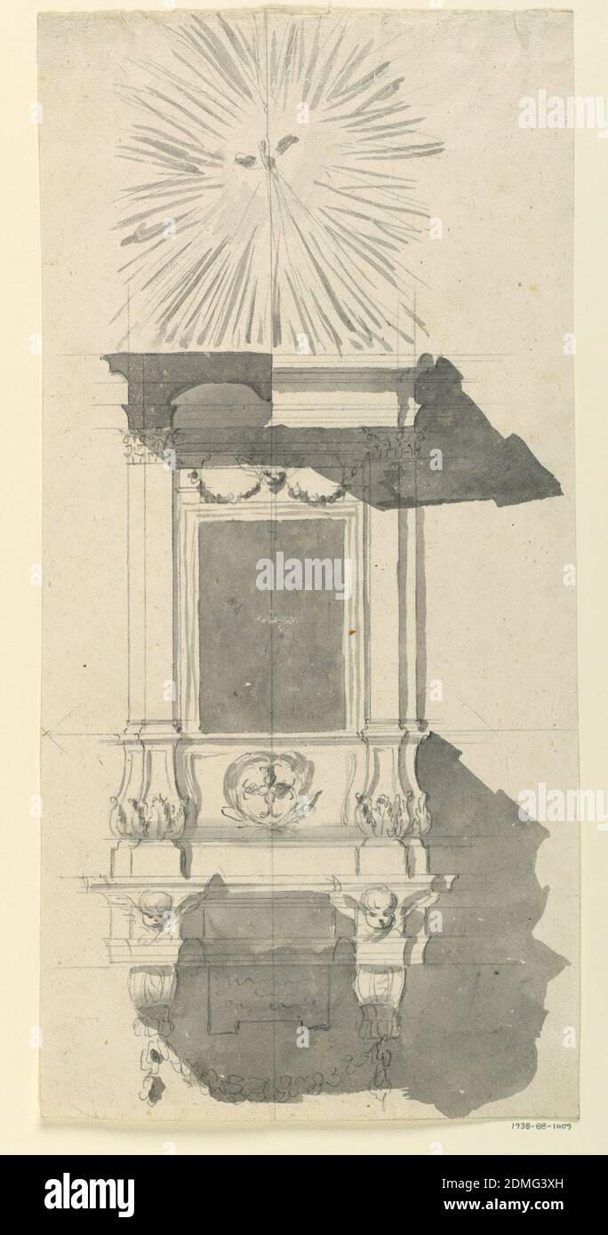 Pulpit, Graphite, Grey wash support: Papier couté, Rome, Italie, Italie, 1775, architecture, dessin Banque D'Images