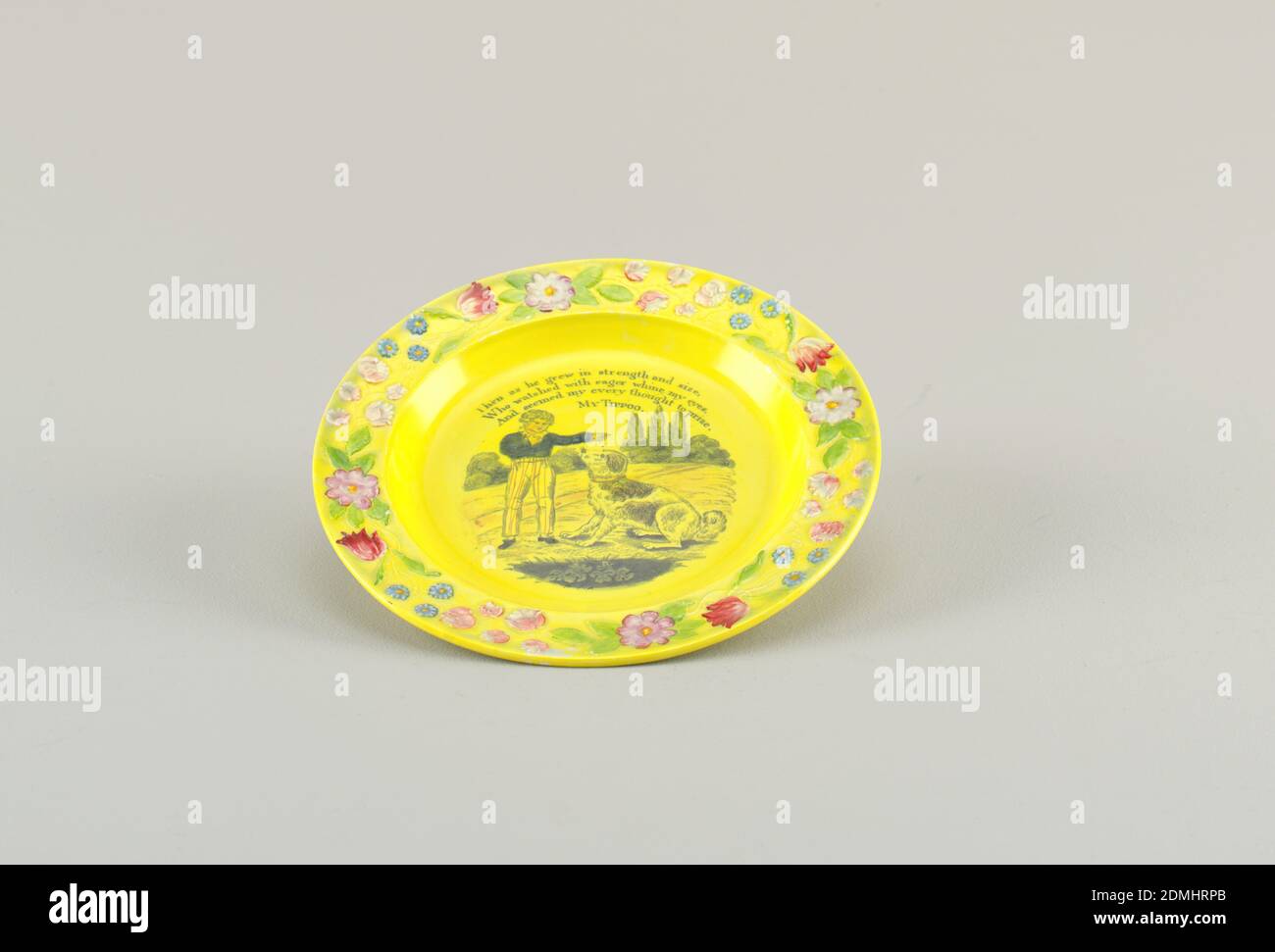 Assiette, bordures en relief et florales, 'comme il a grandi dans la force...', Angleterre, 18e–milieu du 19e siècle, céramique, Arts décoratifs, assiette Banque D'Images