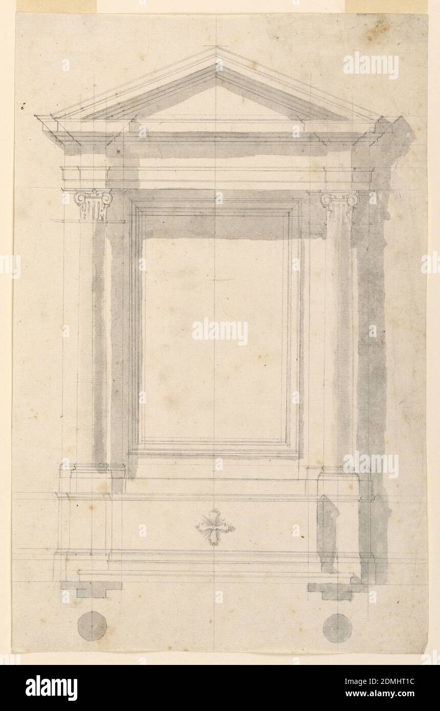 Autel, Graphite, gris Wash support: Papier ponté, Rome, Italie, Italie, 1775, architecture, dessin Banque D'Images