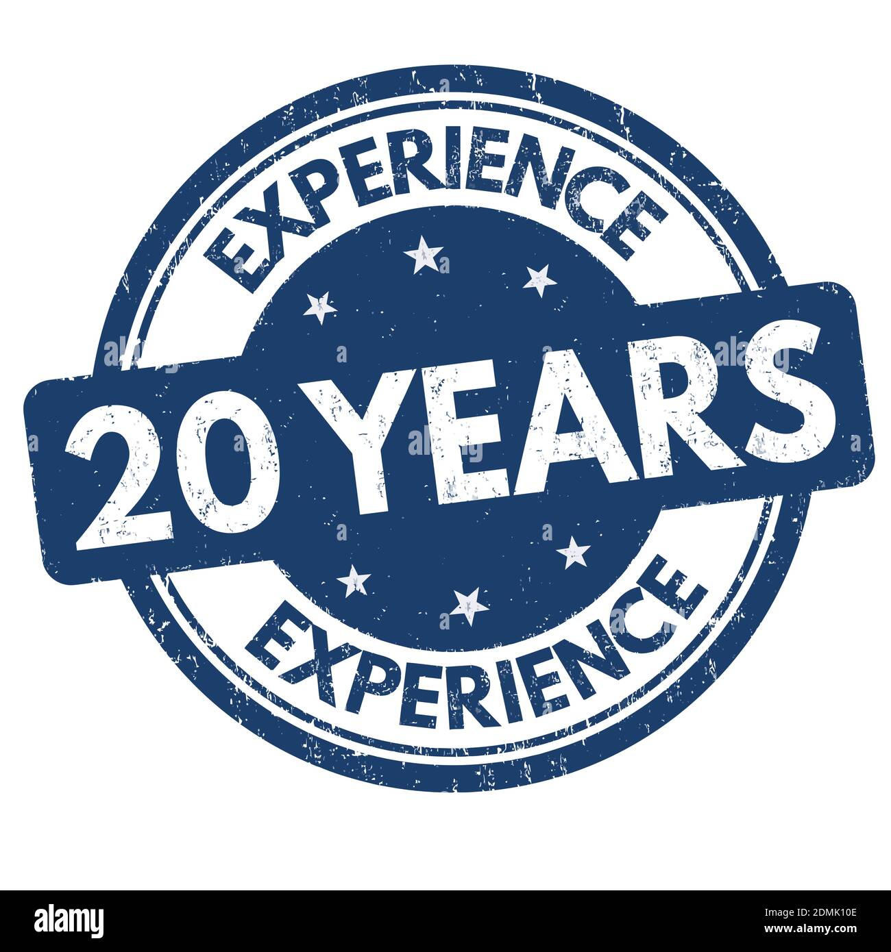 20 ans d'expérience signe ou timbre sur fond blanc, illustration