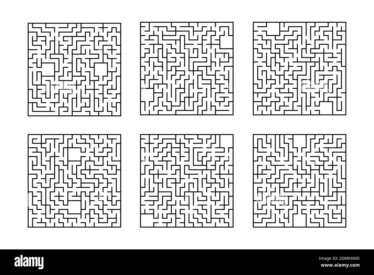 Un jeu de mazes carrés. Jeux pour enfants. Puzzle pour enfants. Une entrée, une sortie. Tambour de conuntambour de labyrinthe. Illustration vectorielle plate isolée sur blanc ba Illustration de Vecteur