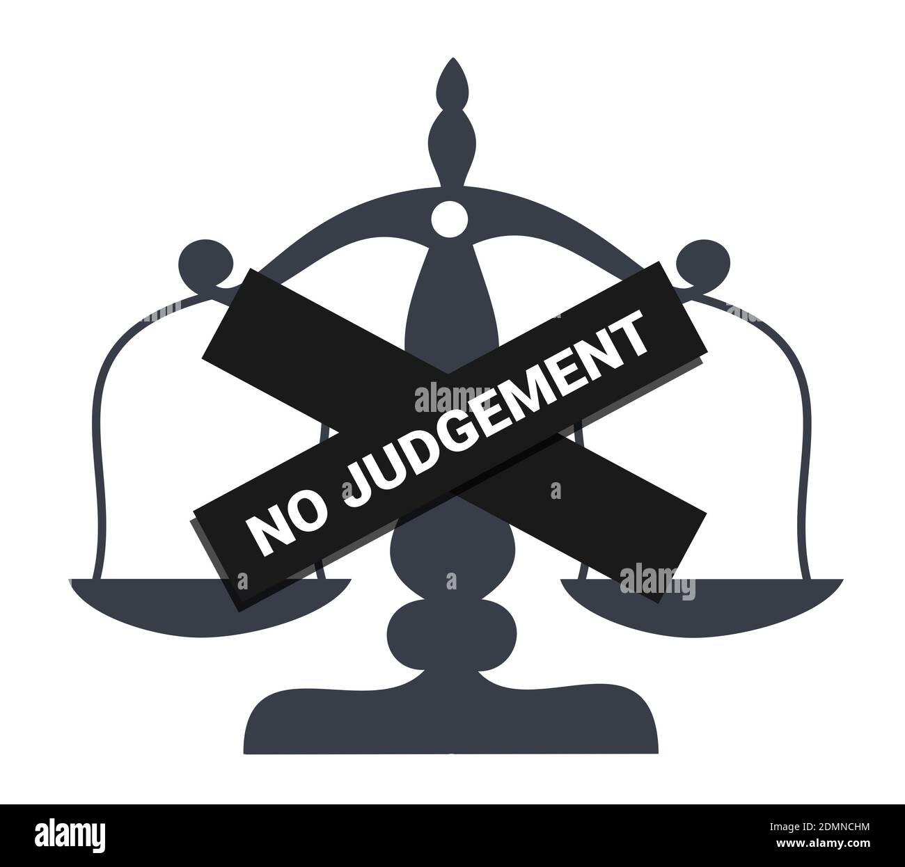 Pas de jugement - espace de tolérance, d'acceptation, de respect, de liberté libérale. Illustration vectorielle Banque D'Images