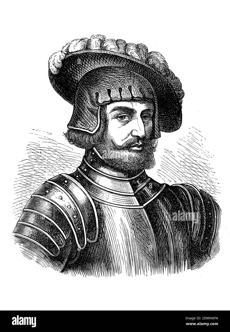 Albrecht de Brandebourg, Albrecht Achilles, 9 novembre 1414 - 11 mars 1486, de la Maison de Hohenzollern, était Margrave d'Ansbach comme Albrecht I à partir de 1440 et Kulmbach à partir de 1464 / Albrecht von Brandenburg, Albrecht Achille, 9. Du 1414 au 11 novembre. März 1486, aus dem Haus Hohenzollern, war als Albrecht I. ab 1440 Markgraf zu Ansbach und ab 1464 Kulmbach, Historisch, historique, numérique reproduction améliorée d'un original du 19ème siècle / digitale Reproduktion einer Originalvorlage aus dem 19. Jahrhundert, Banque D'Images