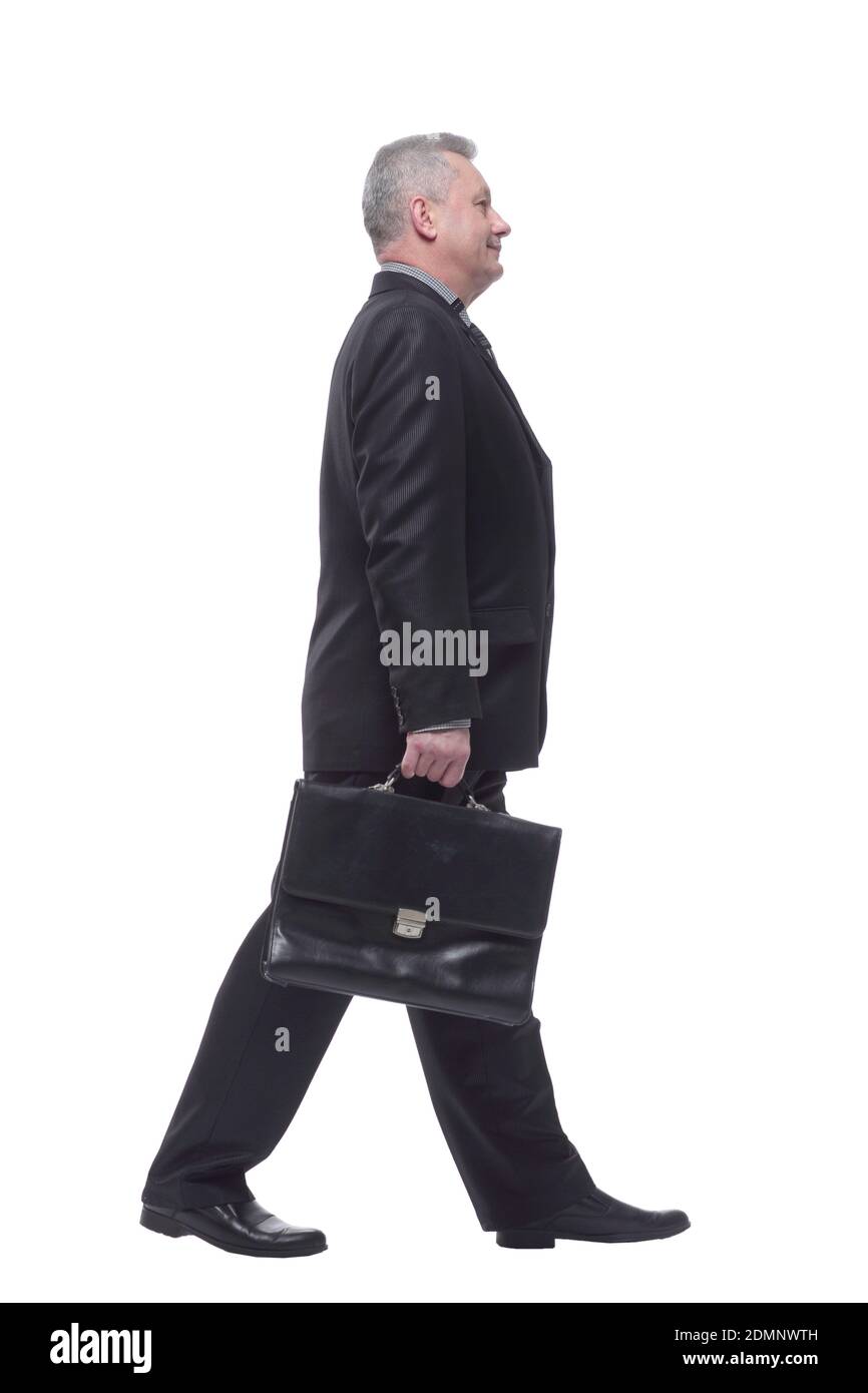 Homme d'affaires avec vue latérale et porte-documents Banque D'Images