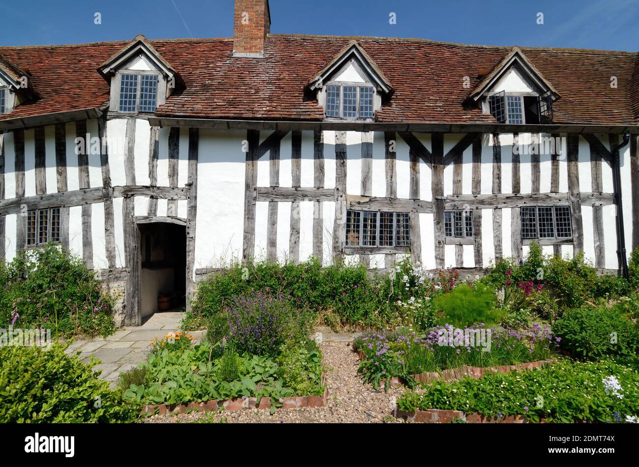 Mary Arden House Traditional Half-Timber English Cottage dans le village de Wilmcote Stratford-upon-Avon Warwickshire Angleterre Banque D'Images