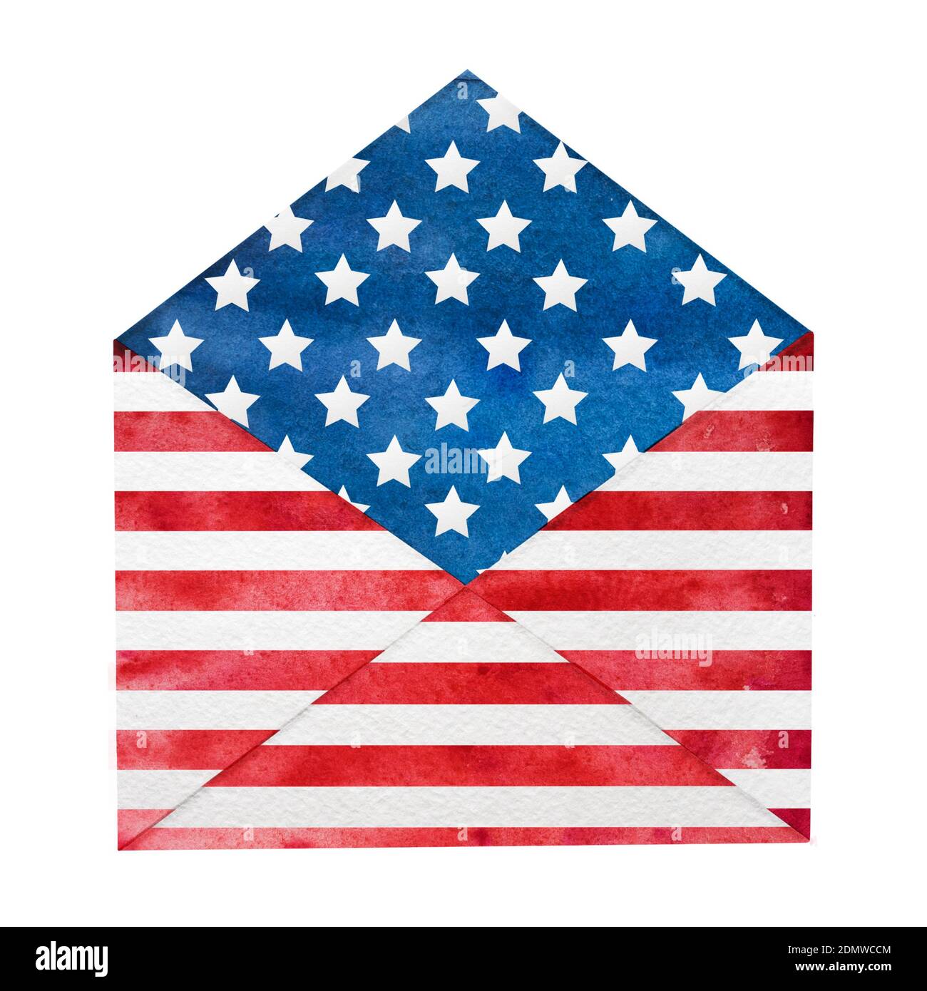 Belle Enveloppe Postale Peinte Aux Couleurs Nationales Du Drapeau Américain