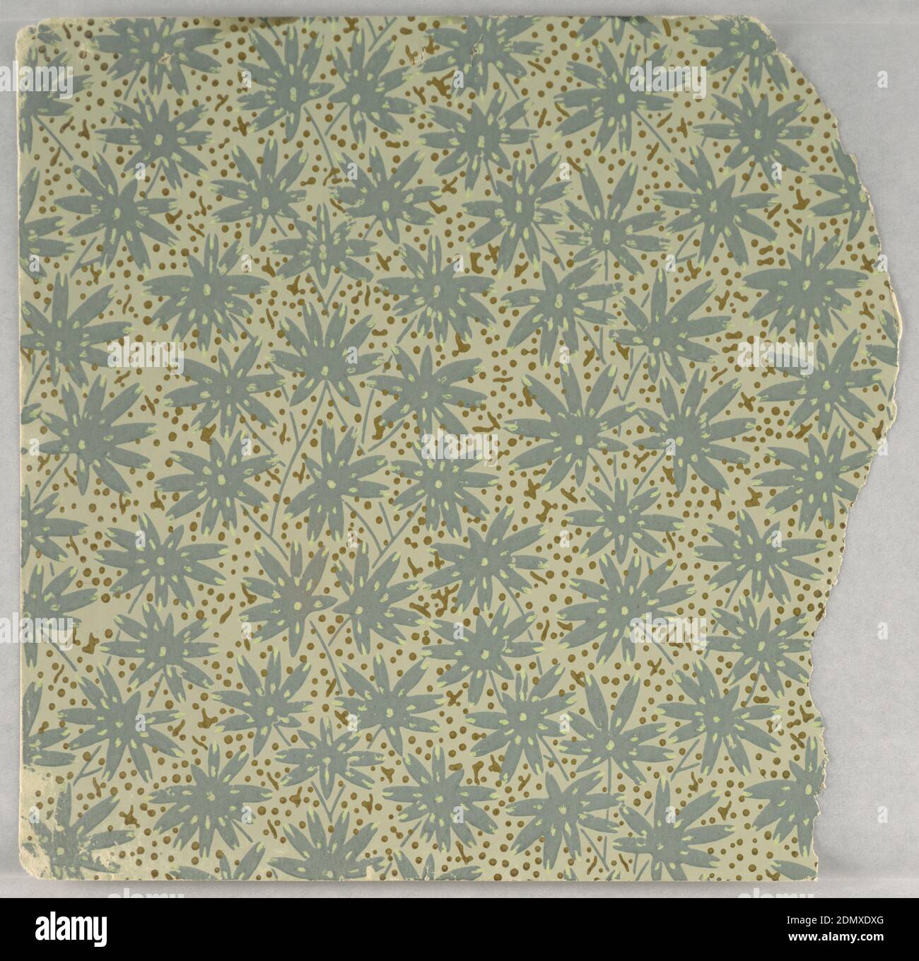 Échantillon de flanc, imprimé à la machine sur papier, fonds d'écran fragmentaires provenant d'un livre d'échantillons, y compris les modèles de style esthétique et anglo-Japanese., 72 pages d'échantillons., États-Unis, 1880–90, revêtements muraux, échantillon de flanc Banque D'Images