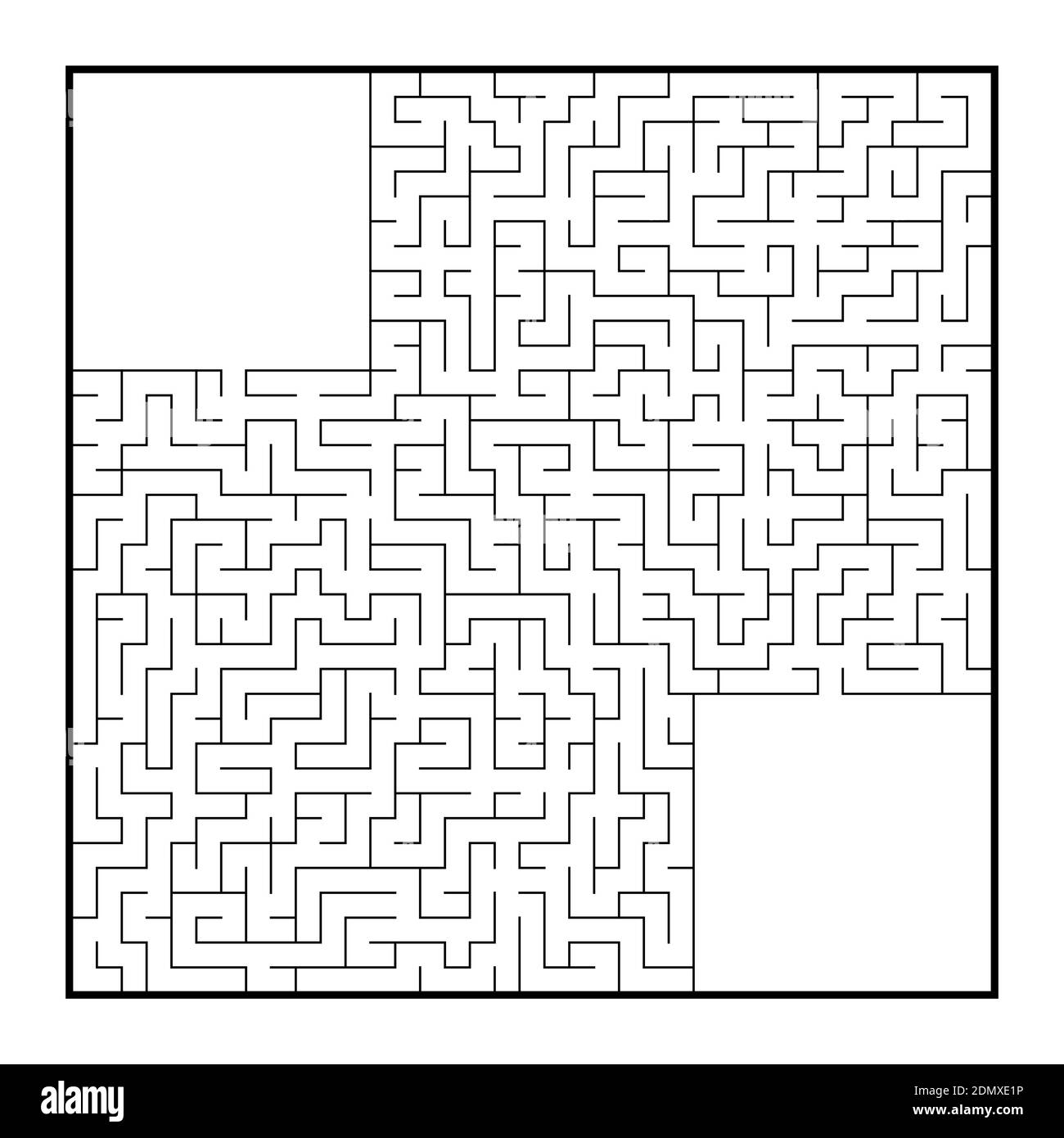 Grand labyrinthe carré difficile. Jeux pour enfants et adultes. Puzzle pour enfants. Tambour de conuntambour de labyrinthe. Illustration vectorielle plate isolée sur fond blanc Illustration de Vecteur