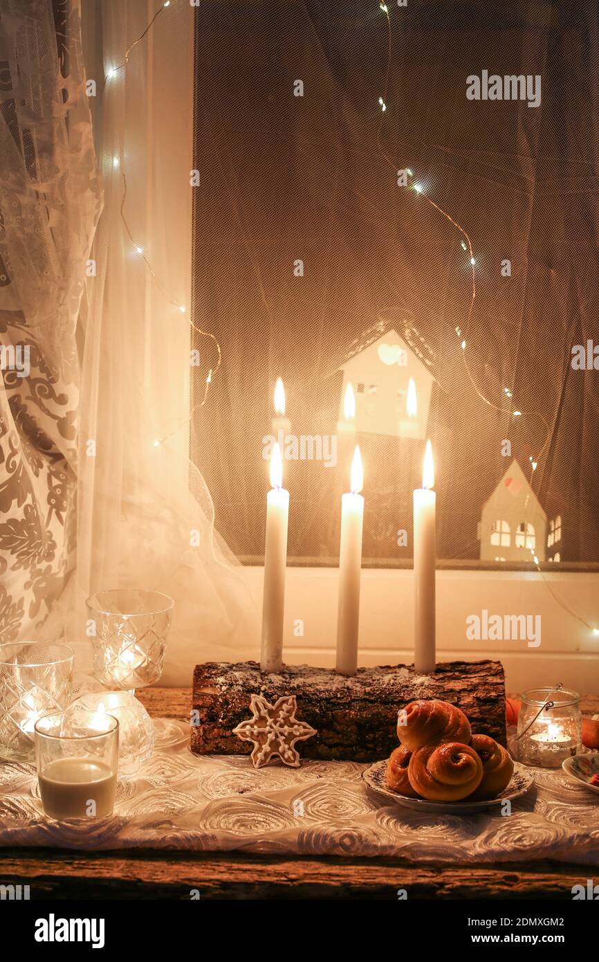 Bougies de nuit de Saint Lucy Banque D'Images