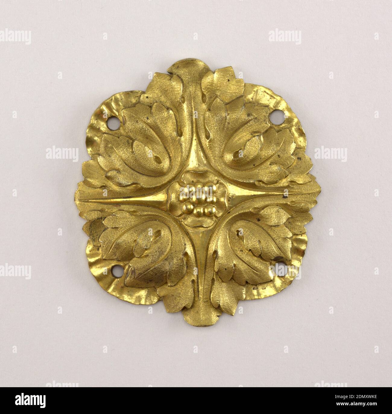 Mont, bronze doré, feuillage; feuilles d'acanthus, avec graines au centre., ca. 1780, métallurgie, Arts décoratifs, Mont Banque D'Images