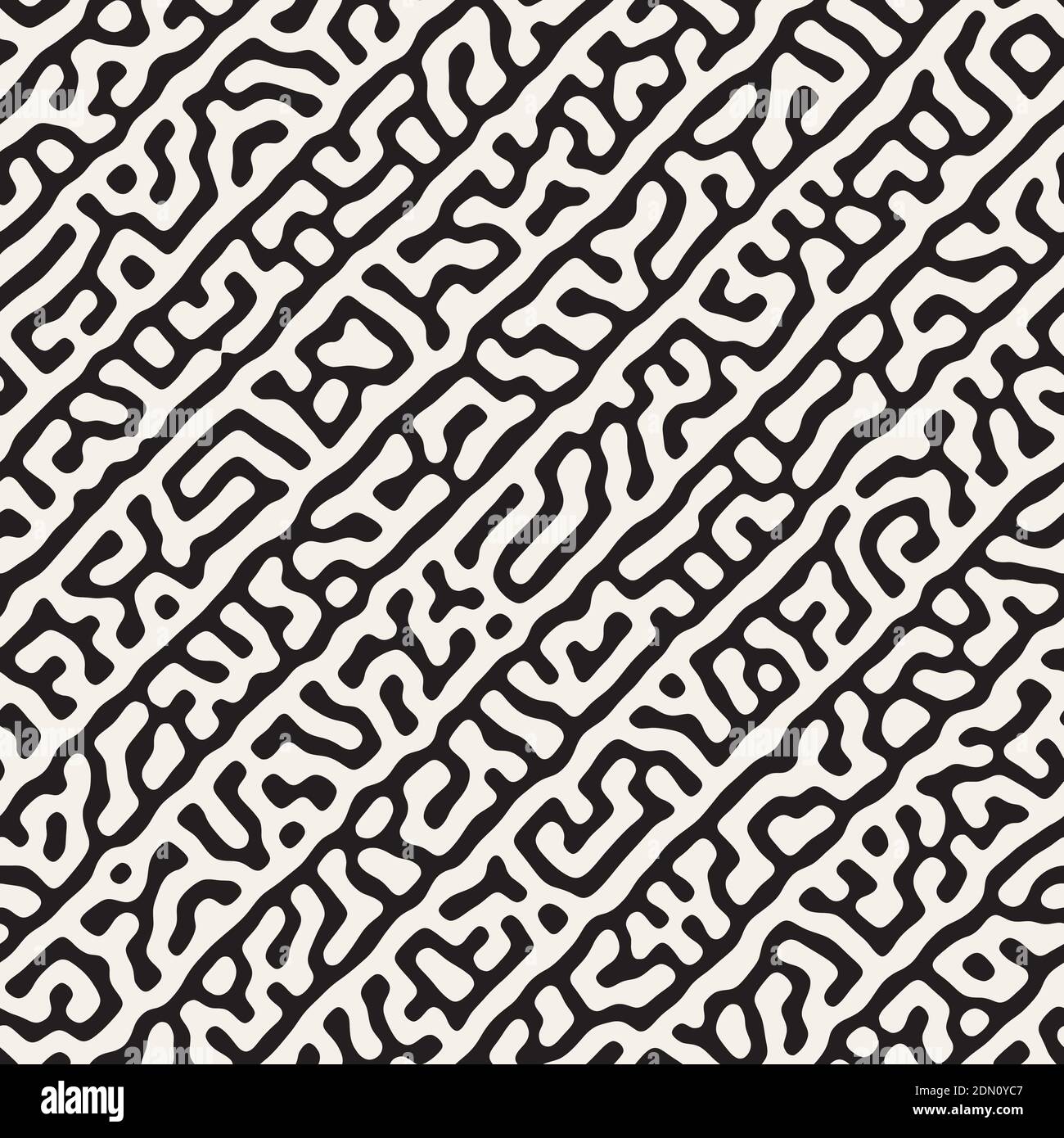 Motif vectoriel tendance sans couture. Texture de formes organiques monochromes. Abstrait lignes salissantes arrière-plan élégant. Illustration de Vecteur