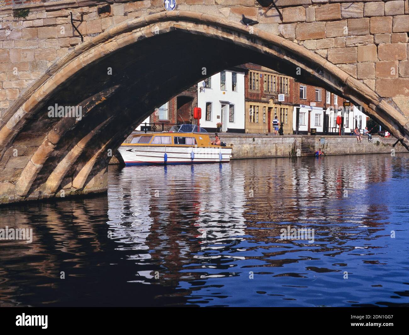 Pont et quai de St Ives, Cambridgeshire, Angleterre, Royaume-Uni Banque D'Images