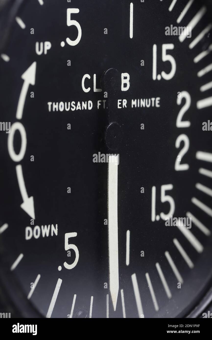 indicateur de vitesse vertical analogique d'un avion Banque D'Images