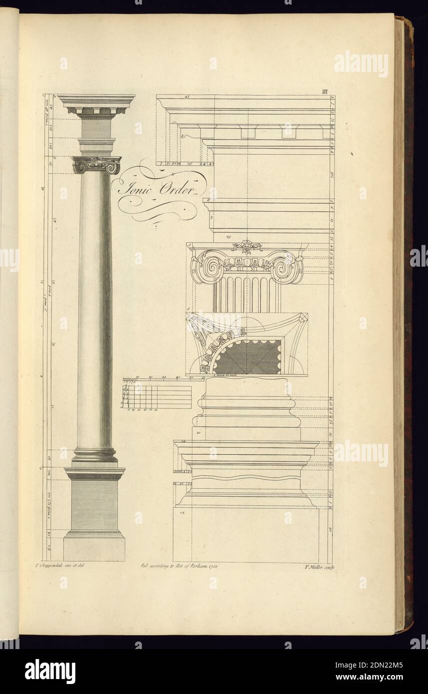 Le directeur du gentleman et du Cabinet-Maker, Thomas Chippendale, 1718 – 1779, Etching sur papier blanc cassé, Angleterre, 1755, mobilier, impression Banque D'Images