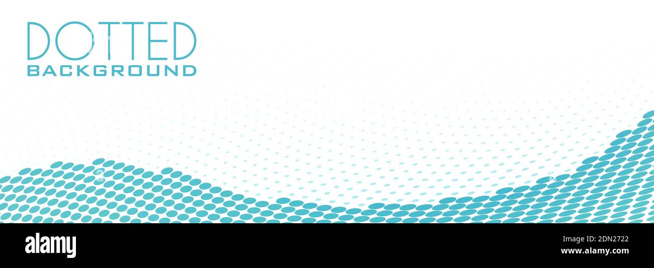 Arrière-plan abstrait de couleur cyan bleuâtre saturée avec onde en pointillés. Motif graphique vectoriel demi-ton Illustration de Vecteur