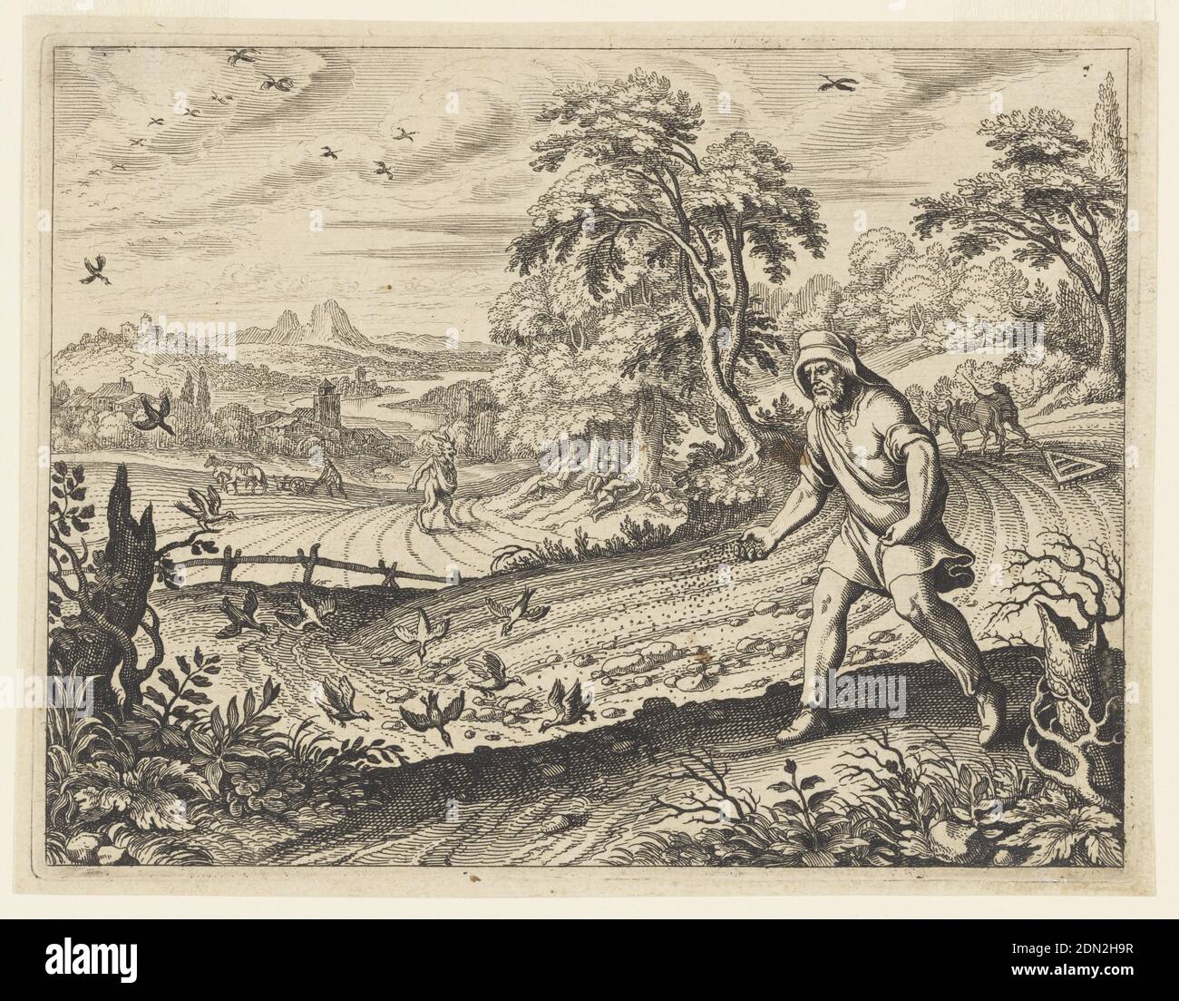 La parabole de la Sower, Michel Lasne, français, ca. 1590 - 1667, impression sur papier, France, env. 1650, Imprimer Banque D'Images