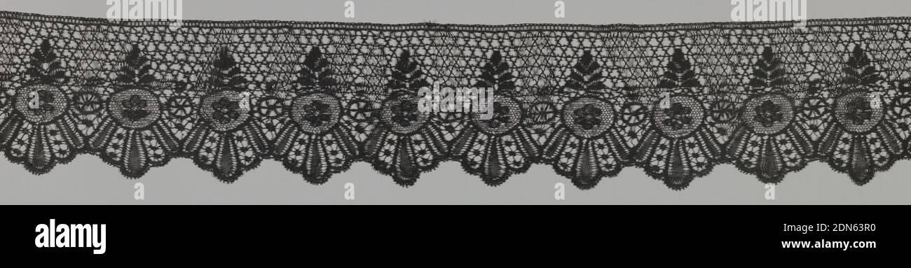 Edge, Medium: Silk technique: Dentelle bobine, soie noire, du Puy, France (éventuellement), 19e siècle, dentelle, Edge Banque D'Images