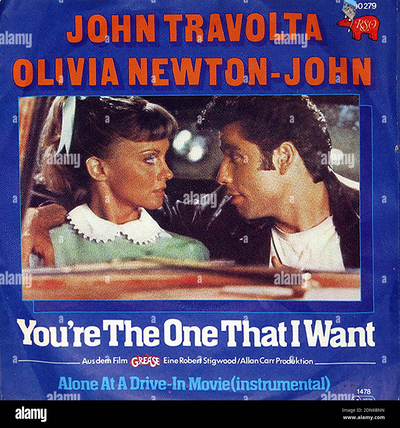 John Travolta Olivia Newton Jones vous êtes celui qui Je veux - Vintage Vinyl Record couverture Banque D'Images