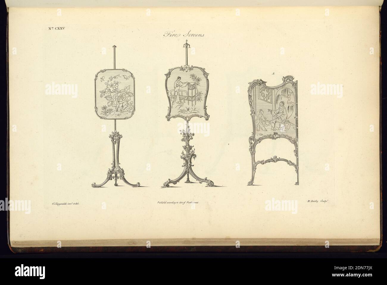 The Gentleman's and Cabinet-Maker's Director, Etching on off-White patching, England, 1755, Furniture, Print Banque D'Images