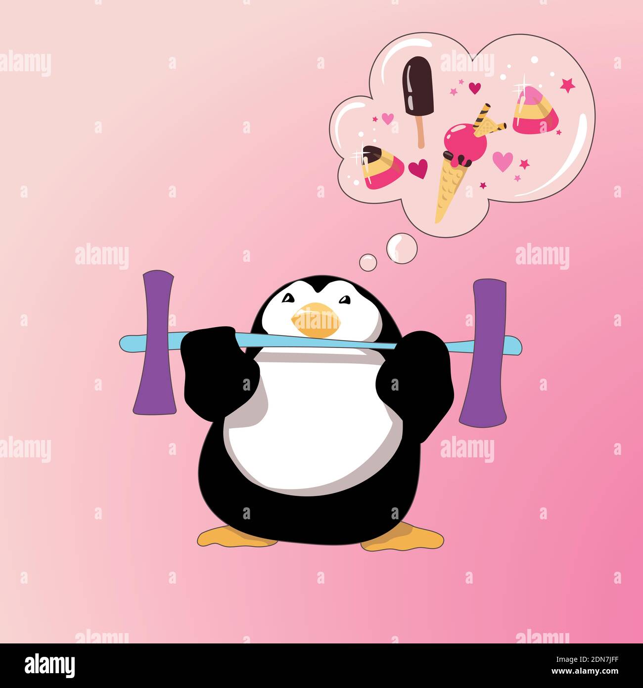 Motif pingouin Sweet Tooth pour rester fort Illustration de Vecteur