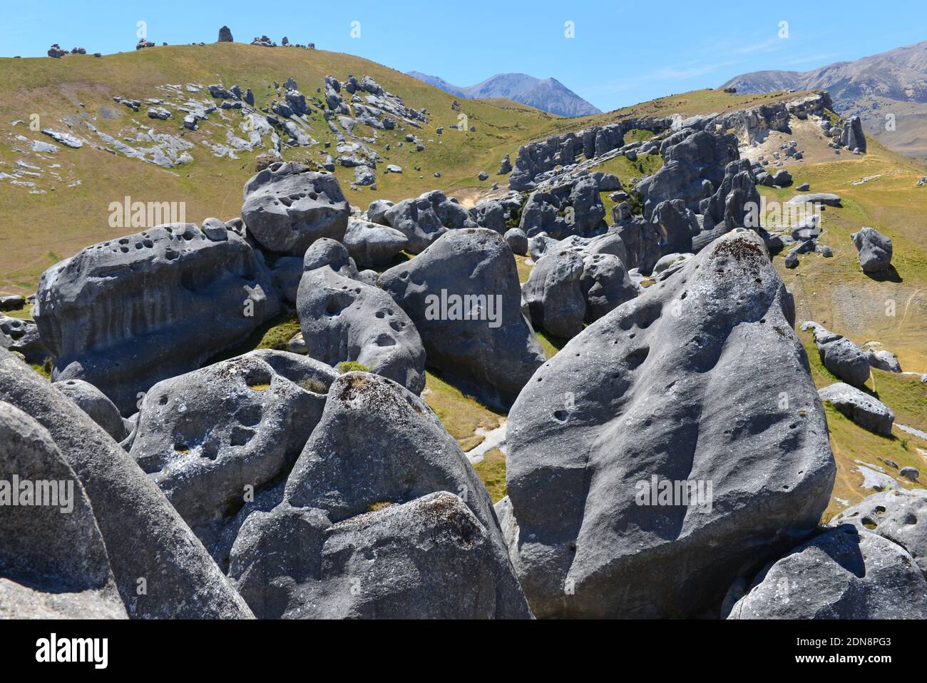 Castle Hill au parc national d'Arthur's Pass Banque D'Images