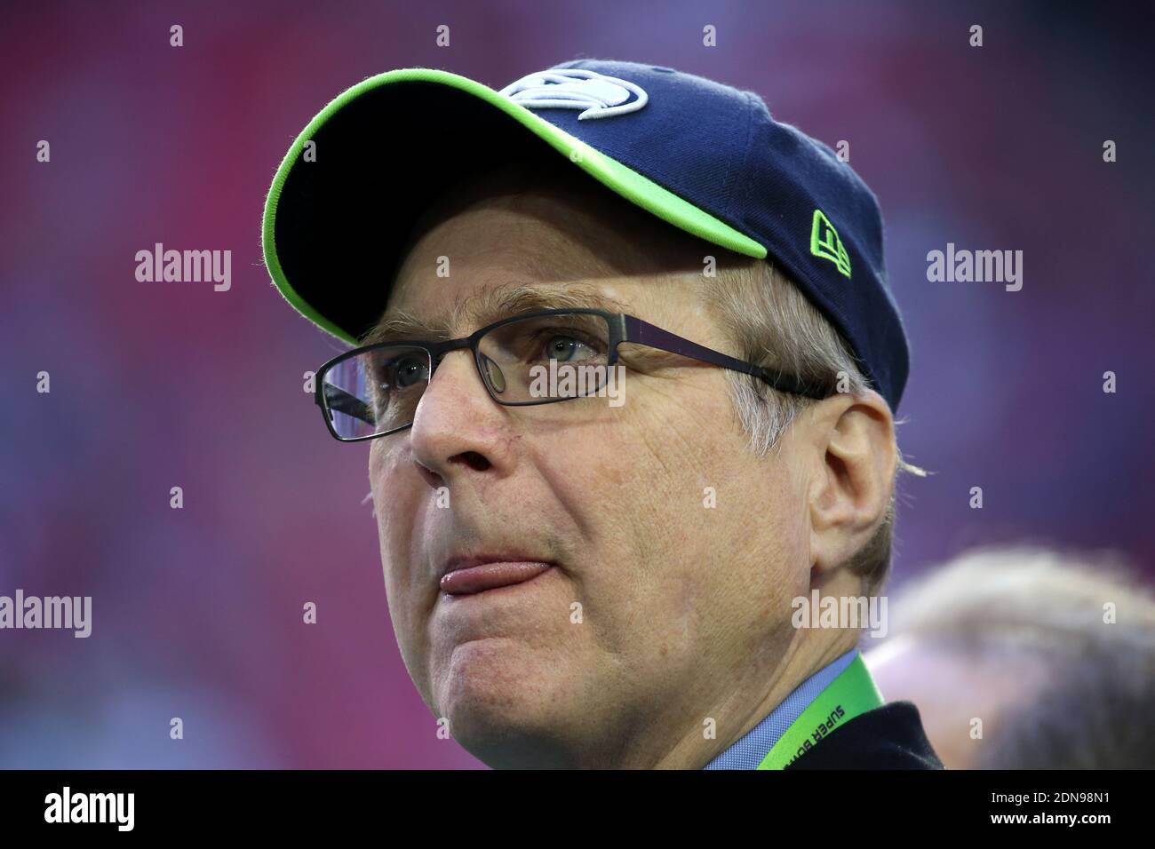 Paul Allen fréquente le Super Bowl XLIX au stade de l'Université de Phoenix à Glendale, Arizona, États-Unis, le 1er février 2015. Photo de Lionel Hahn/ABACAPRESS.COM Banque D'Images