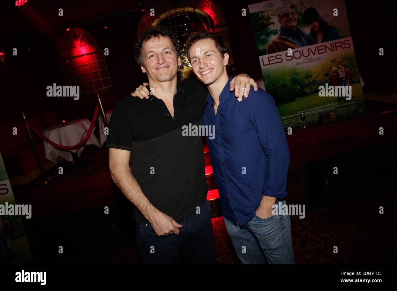 Exclusif - Mathieu Spinosi et son père assistent à la fête les souvenirs organisée par 5 Eyes production (David Koskievic et David Setrouk) tenue au Raspoutine, à Paris, en France, le 12 janvier 2015. Photo de Jerome Domine/ABACAPRESS.COM Banque D'Images