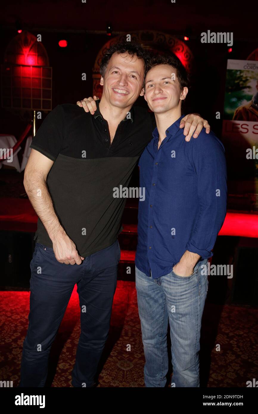 Exclusif - Mathieu Spinosi et son père assistent à la fête les souvenirs organisée par 5 Eyes production (David Koskievic et David Setrouk) tenue au Raspoutine, à Paris, en France, le 12 janvier 2015. Photo de Jerome Domine/ABACAPRESS.COM Banque D'Images