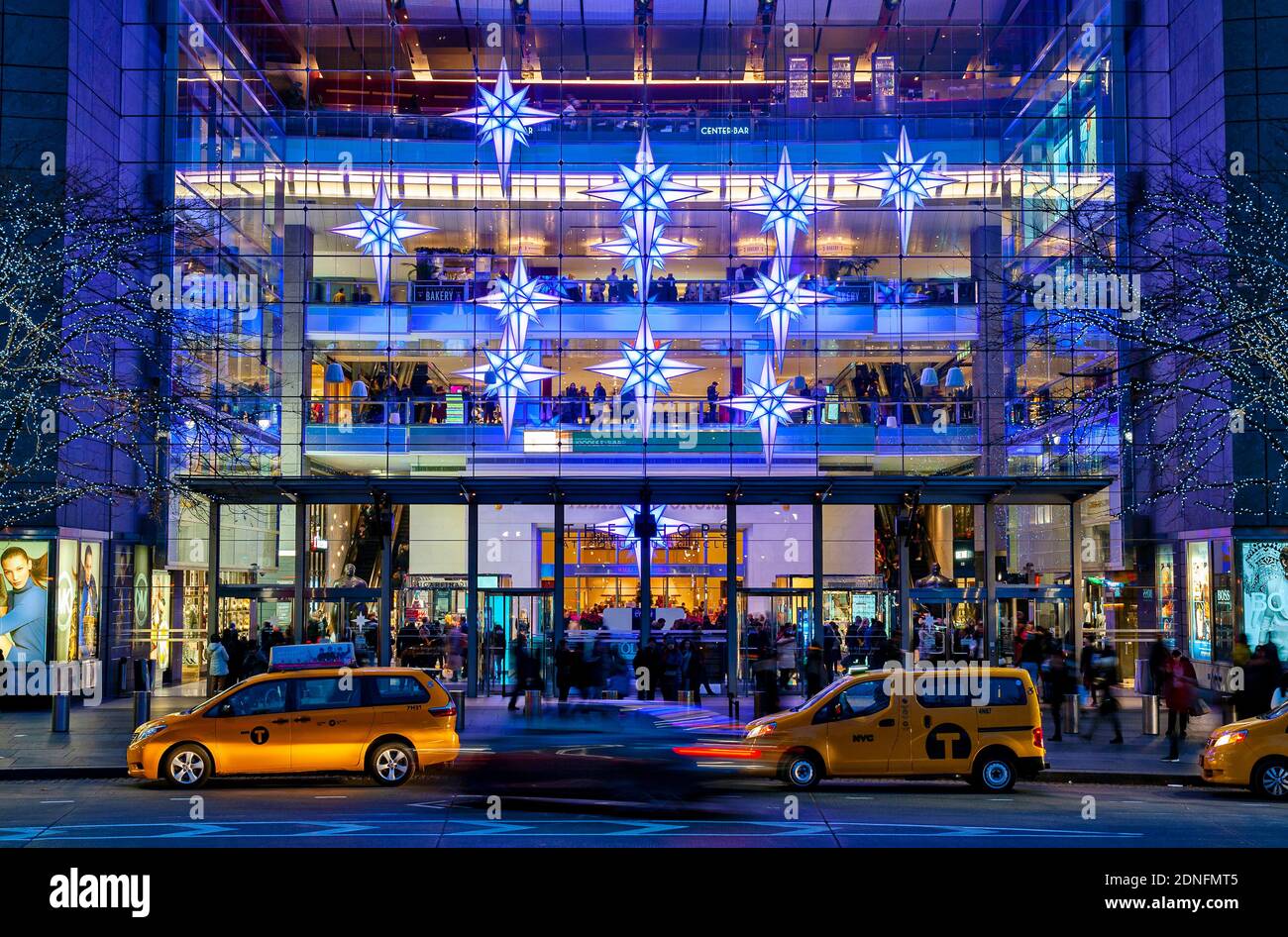 Décorations de Noël à New York Time Warner Center Manhattan New York Banque D'Images