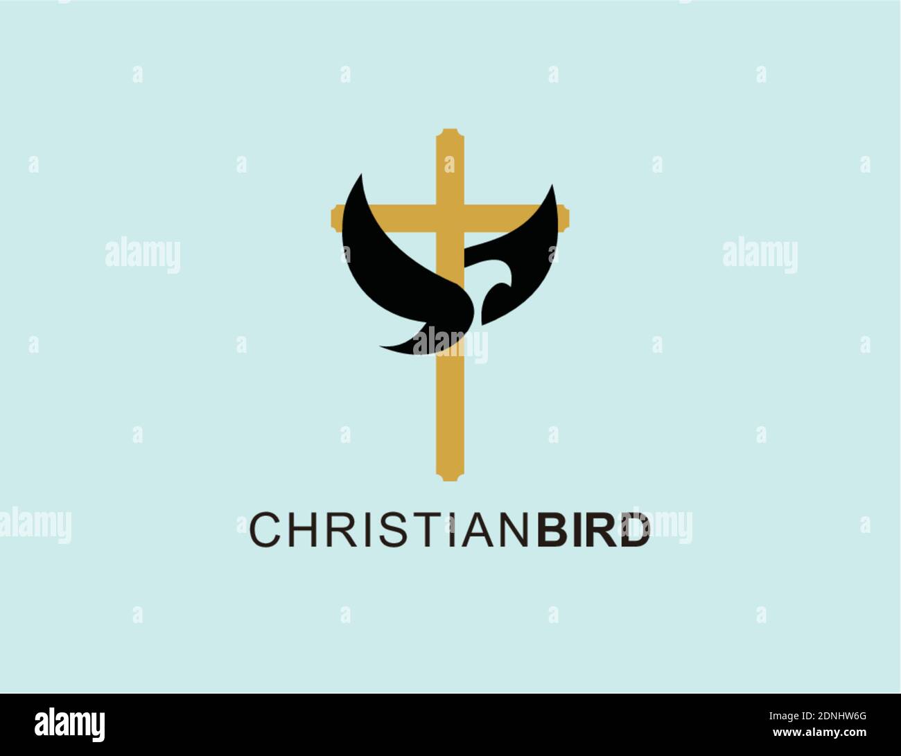 Icône symbole oiseau et croix logo inspiration modèle. Illustration de Vecteur