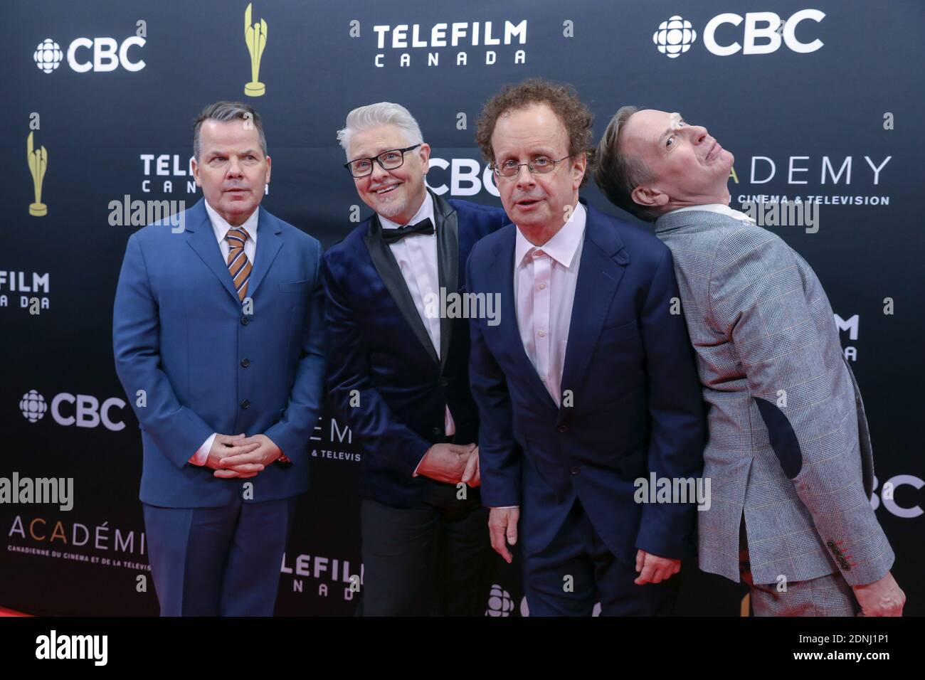 The Kids in the Hall; Bruce McCulloch, Dave Foley, Kevin McDonald et Scott Thompson assistent au gala de radiodiffusion des Canadian Screen Awards 2019 au Meridian Hall de Toronto. Banque D'Images