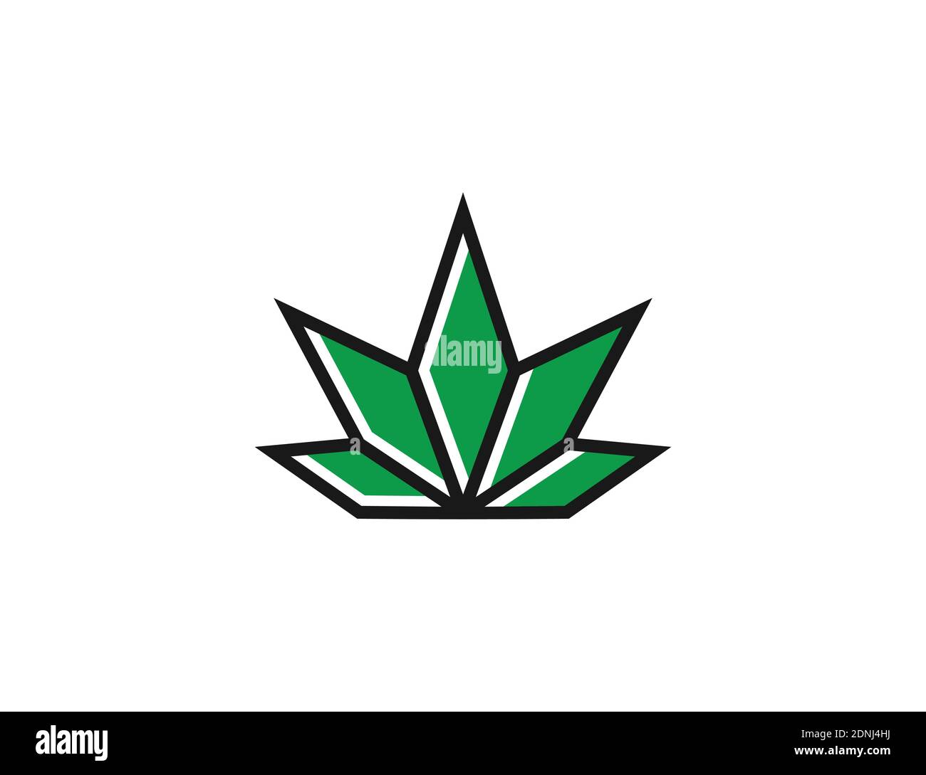 modèle d'inspiration symbole icône logo idées feuilles de marijuana Illustration de Vecteur