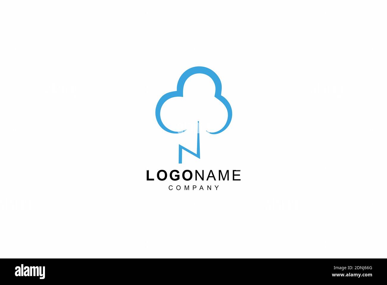 Nuage d'arbre ou modèle de logo N nuage initial, icône, symbole, conception Illustration de Vecteur