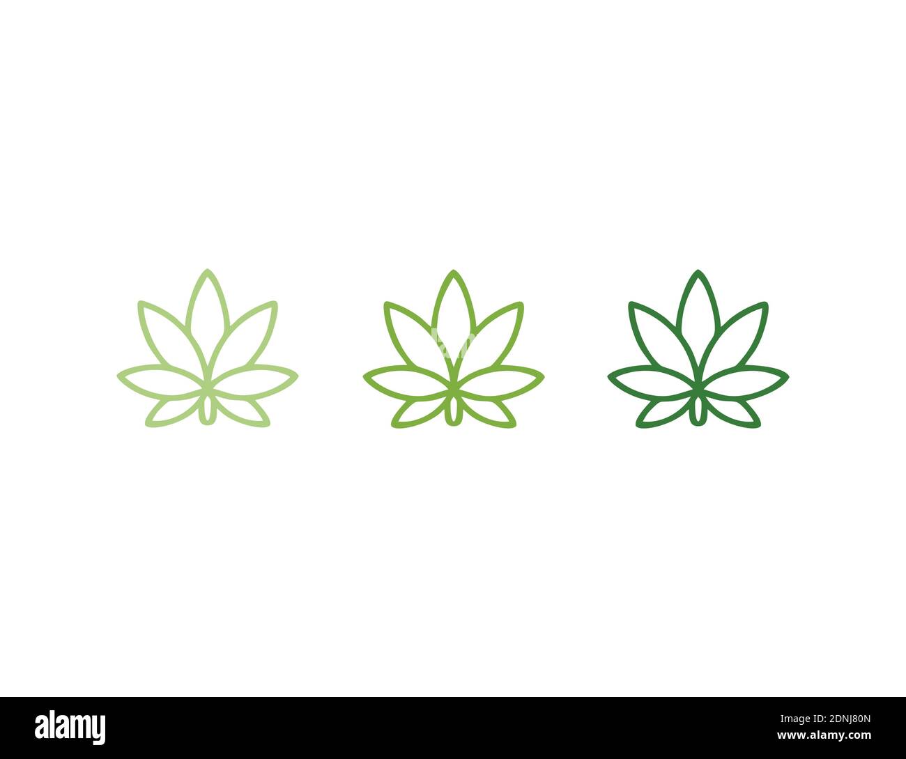 modèle d'inspiration symbole icône logo idées feuilles de marijuana Illustration de Vecteur