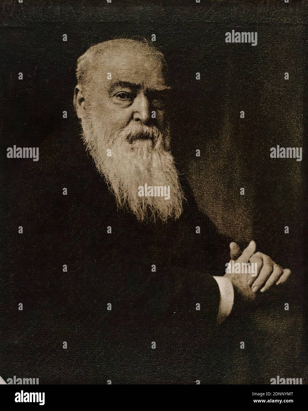 Hugo Erfurth, Hans Thoma, Staatliche Landesbildstelle Hamburg, collection sur l'histoire de la photographie, papier, gommage, taille de l'image: Hauteur: 21,1 cm; largeur: 17,8 cm, timbre: Recto et droit: HUGO ERFURTH, COLOGNE, DOMKLOSTER 1, GOLDSCHMIDTHAUS, inscrit: Verso dans le carton: 1920, écrit au milieu: Hugo Erfurth, Hans Thoma (plus jeune), timbre: passespartout verso: En haut à gauche: Timbre du département d'image de l'État Hambourg; en bas à droite: Timbre d'inventaire du département d'image de l'État Hambourg, manuscrit avec stylo à bille: 247, inscrit: passespartout Banque D'Images