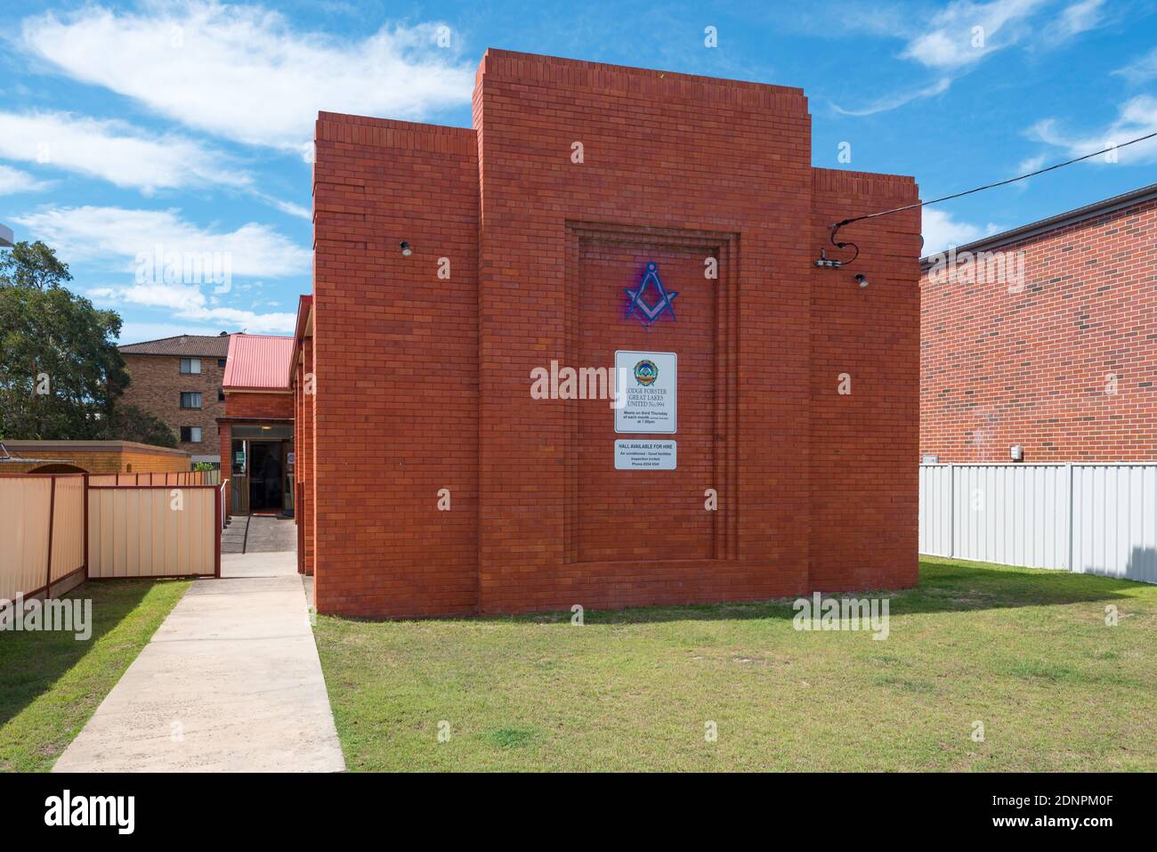 Le Forster-Great Lakes United No.994 Masonic Lodge à Forster, Nouvelle-Galles du Sud, Australie Banque D'Images