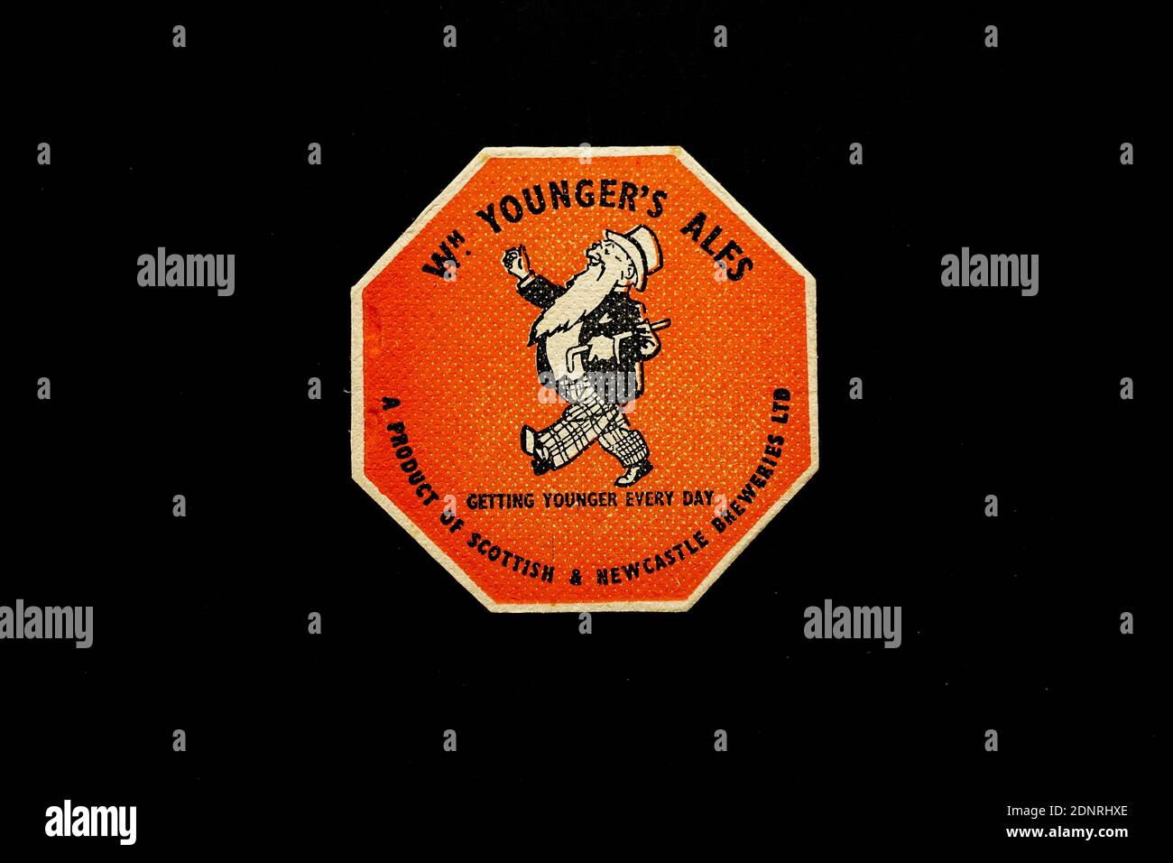 Jeunes enfants WM, Beermat vintage Banque D'Images