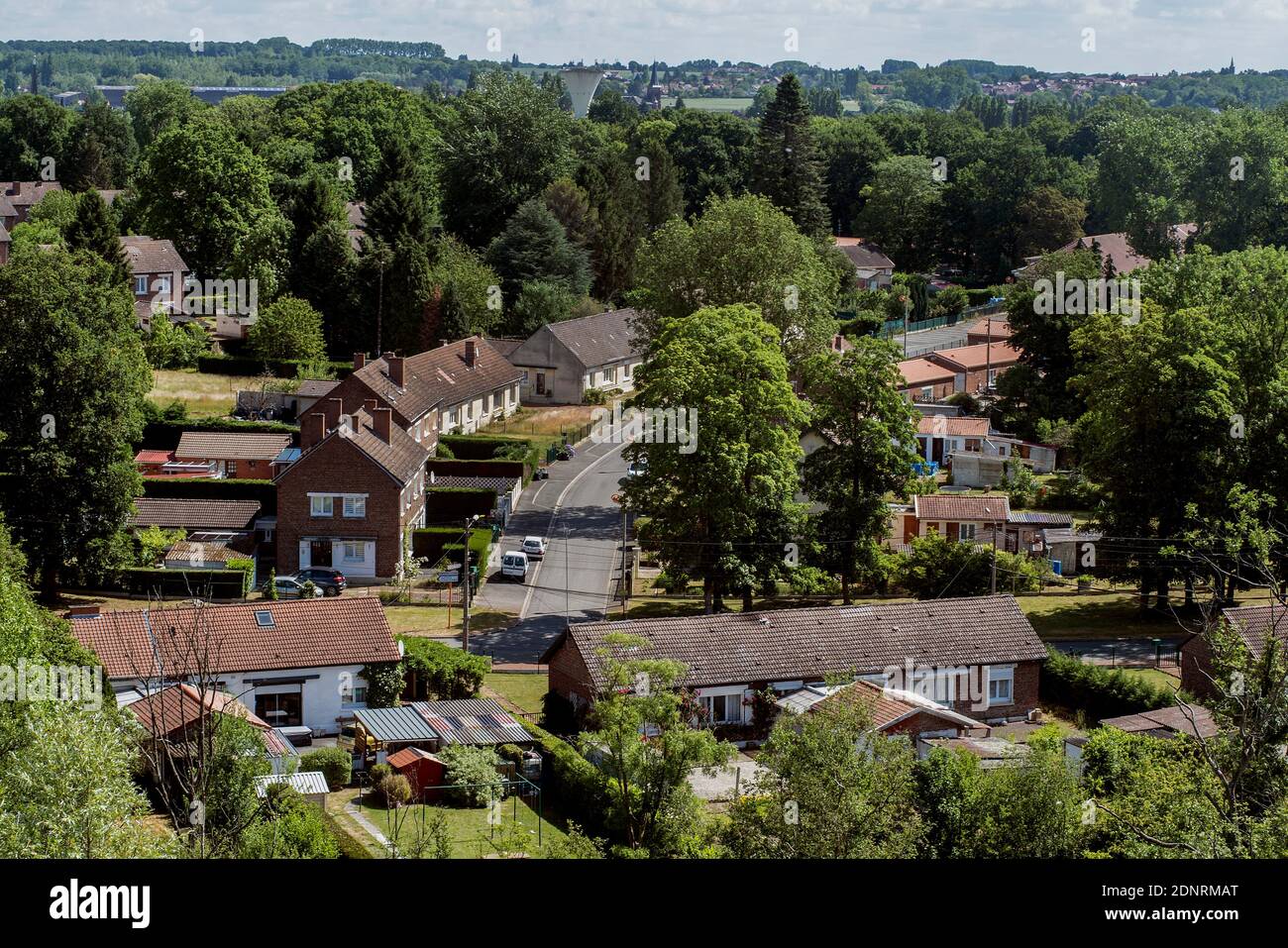Libercourt (nord de la France) : maisons de l'ancien quartier minier de la Faisanderie, maisons de l'ancien mineur construites entre 1946 et 1947. Cette regio minière Banque D'Images