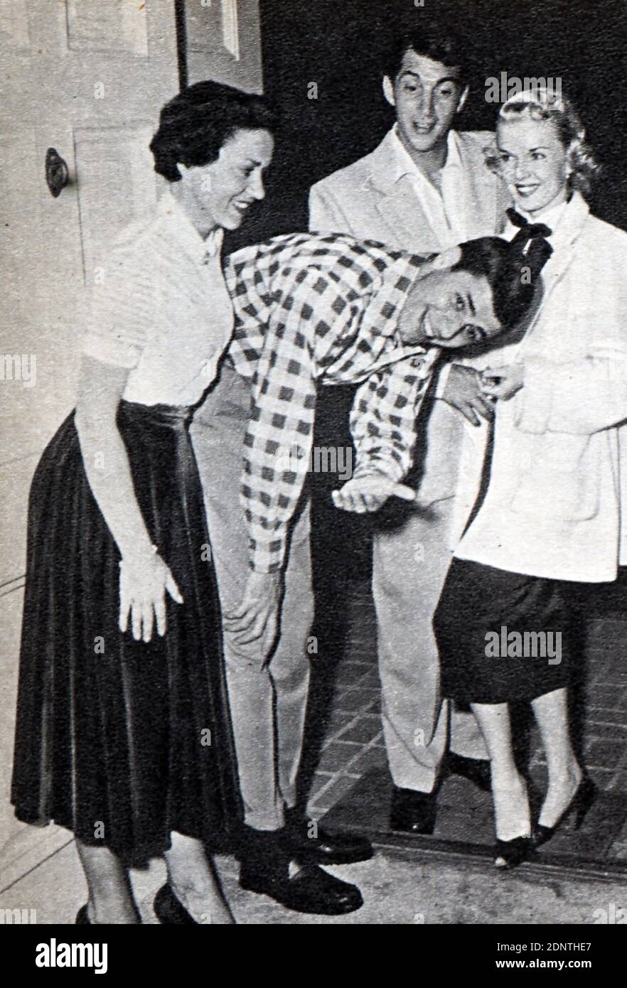 Photographie de Patti et Jerry Lewis avec Dean et Jeanne Martin. Banque D'Images