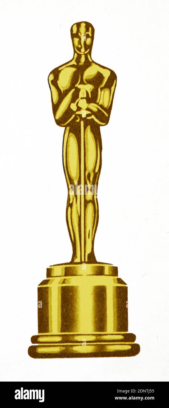 Statue de l'Academy Awards récompensée pour son mérite artistique et technique dans l'industrie cinématographique. Banque D'Images