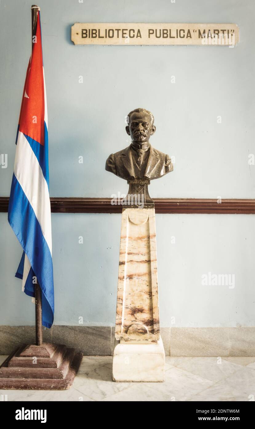Entrée à la bibliothèque publique Jose Marti, Santa Clara, Cuba Banque D'Images