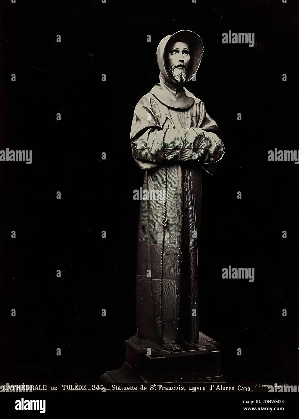 Jean Laurent, Cathédrale de Tolède. Statuette de Saint-François, œuvre d'Alonso Cano, papier albumine, procédé positif noir et blanc, taille de l'image: Hauteur: 31.5 cm; largeur: 23.8 cm, inscrit: Recto et: Exposé: Cathédrale de Tolède. 245. Statuette de Saint-François, œuvre d'Alonso Cano, J. Laurent Madrid, photographie, sculpture, sculpture, art de la sculpture, décoration d'église, Francis(iskus) d'Assise, saint Banque D'Images Jean Laurent, Cathédrale de Tolède. Statuette de Saint-François, œuvre d'Alonso Cano, papier albumine, procédé positif noir et blanc, taille de l'image: Hauteur: 31.5 cm; largeur: 23.8 cm, inscrit: Recto et: Exposé: Cathédrale de Tolède. 245. Statuette de Saint-François, œuvre d'Alonso Cano, J. Laurent Madrid, photographie, sculpture, sculpture, art de la sculpture, décoration d'église, Francis(iskus) d'Assise, saint Banque D'Images