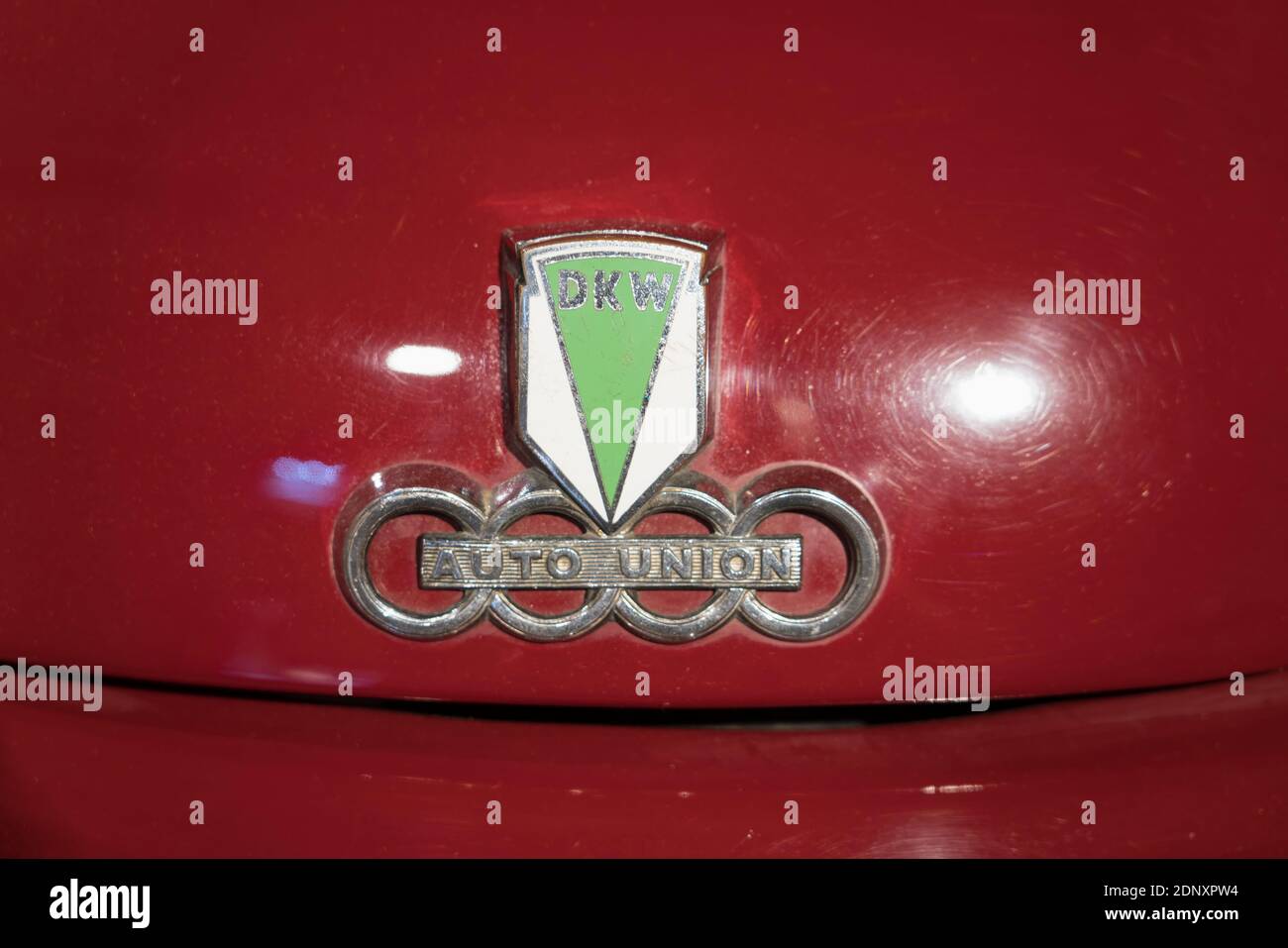 Logotype de la DKW F 93, Auto Union, 1953, PS.SPEICHER Museum, Einbeck, Basse-Saxe, Allemagne, Europe Banque D'Images