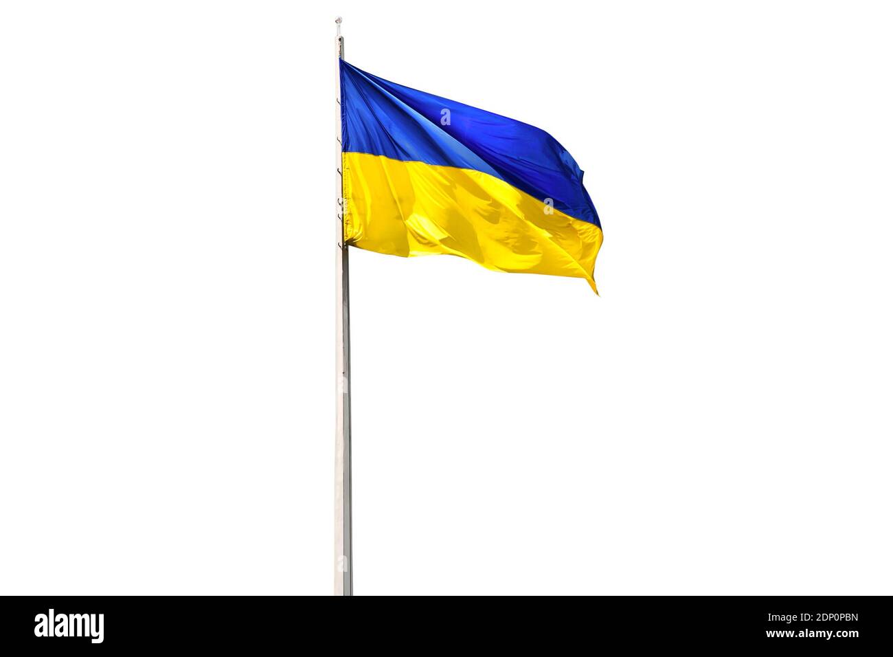 drapeau national ukrainien isolé sur fond blanc Banque D'Images