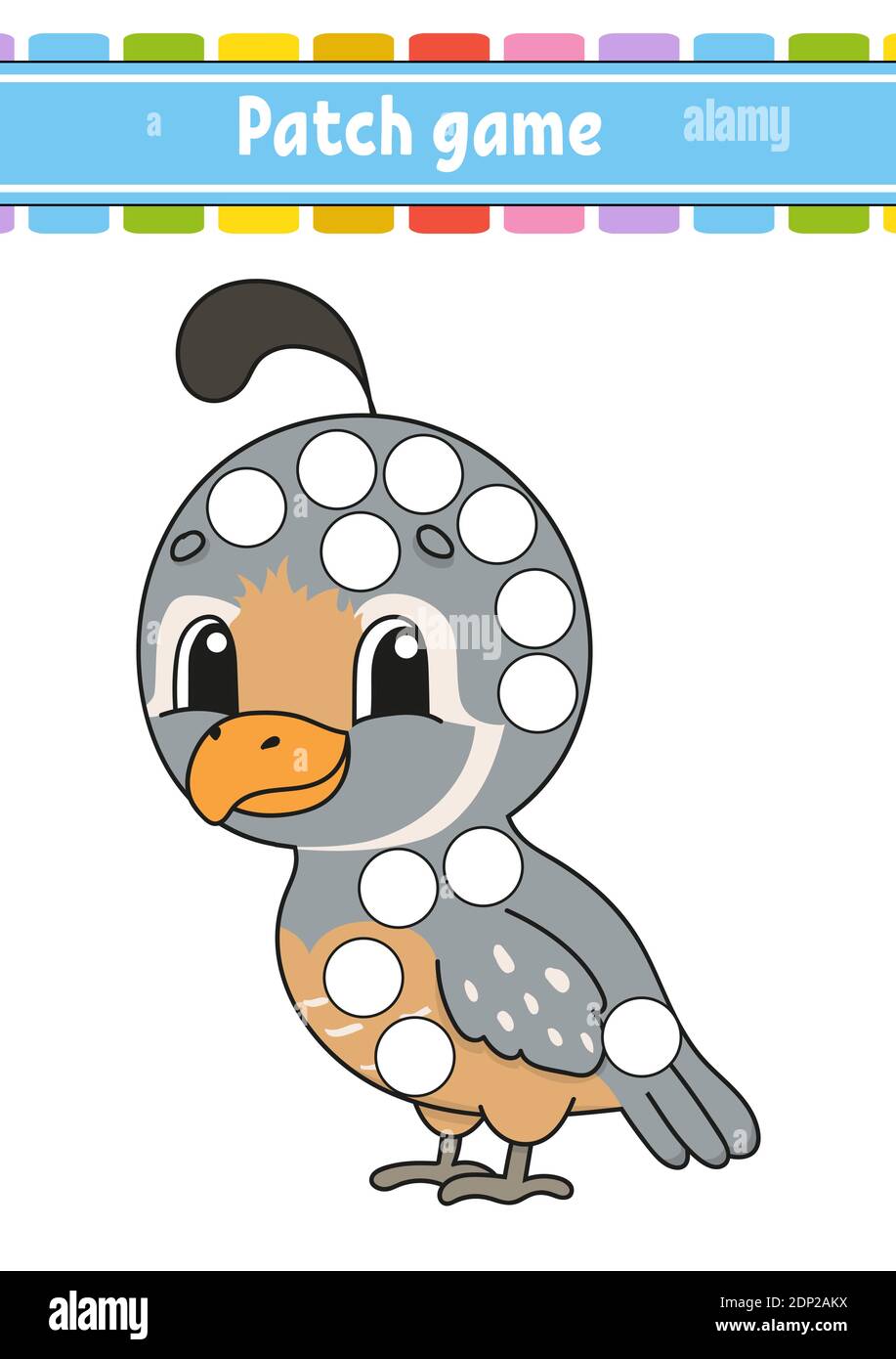 Jeu de patch pour enfants. Faites une page de coloriage par points. Fiche d'activité éducative pour les enfants et les tout-petits. Illustration vectorielle isolée. Style de dessin animé Illustration de Vecteur