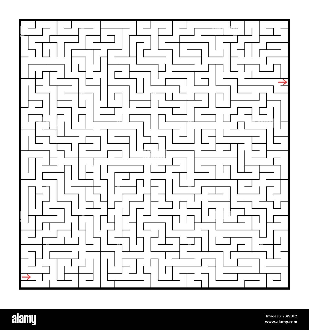 Grand labyrinthe carré difficile. Jeux pour enfants et adultes. Puzzle pour enfants. Tambour de conuntambour de labyrinthe. Illustration vectorielle plate isolée sur fond blanc Illustration de Vecteur