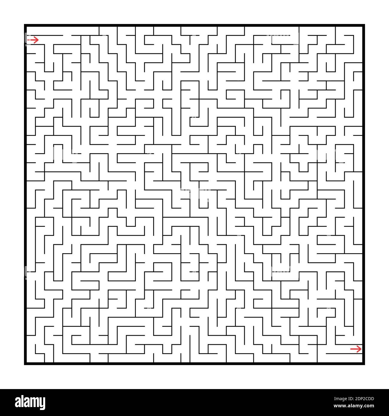 Grand labyrinthe carré difficile. Jeux pour enfants et adultes. Puzzle pour enfants. Tambour de conuntambour de labyrinthe. Illustration vectorielle plate isolée sur fond blanc Illustration de Vecteur