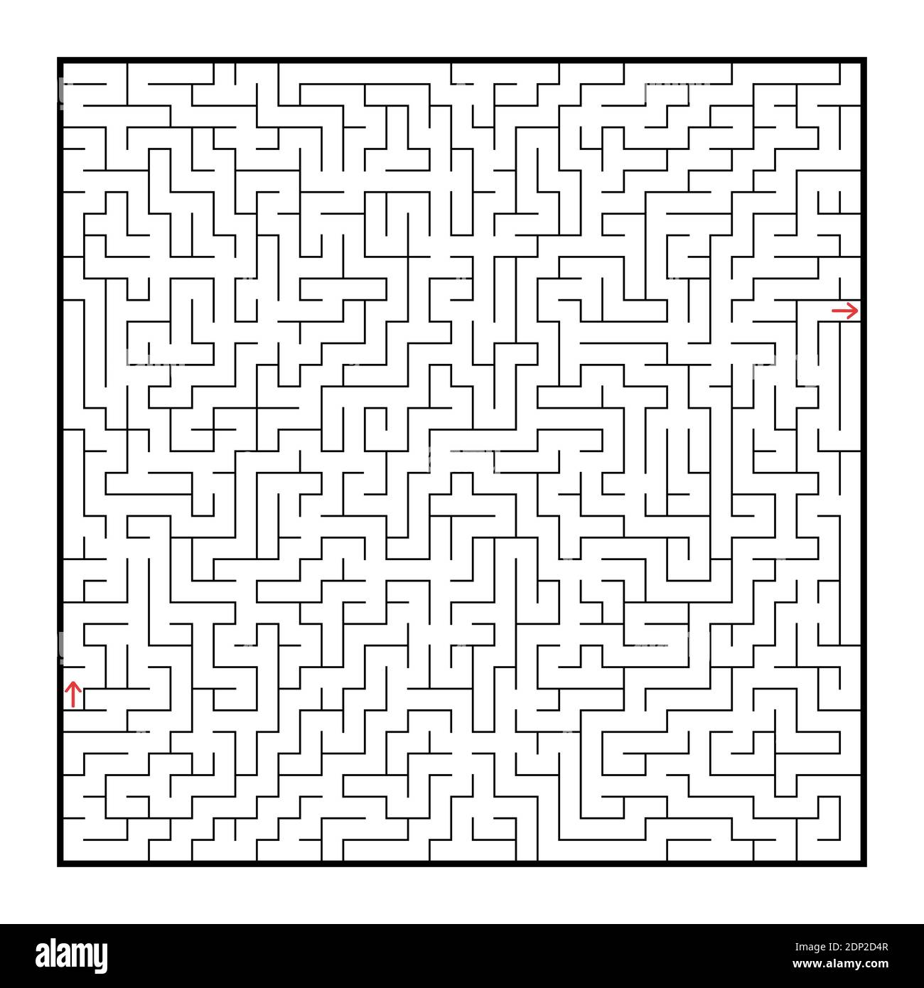 Grand labyrinthe carré difficile. Jeux pour enfants et adultes. Puzzle pour enfants. Tambour de conuntambour de labyrinthe. Illustration vectorielle plate isolée sur fond blanc Illustration de Vecteur